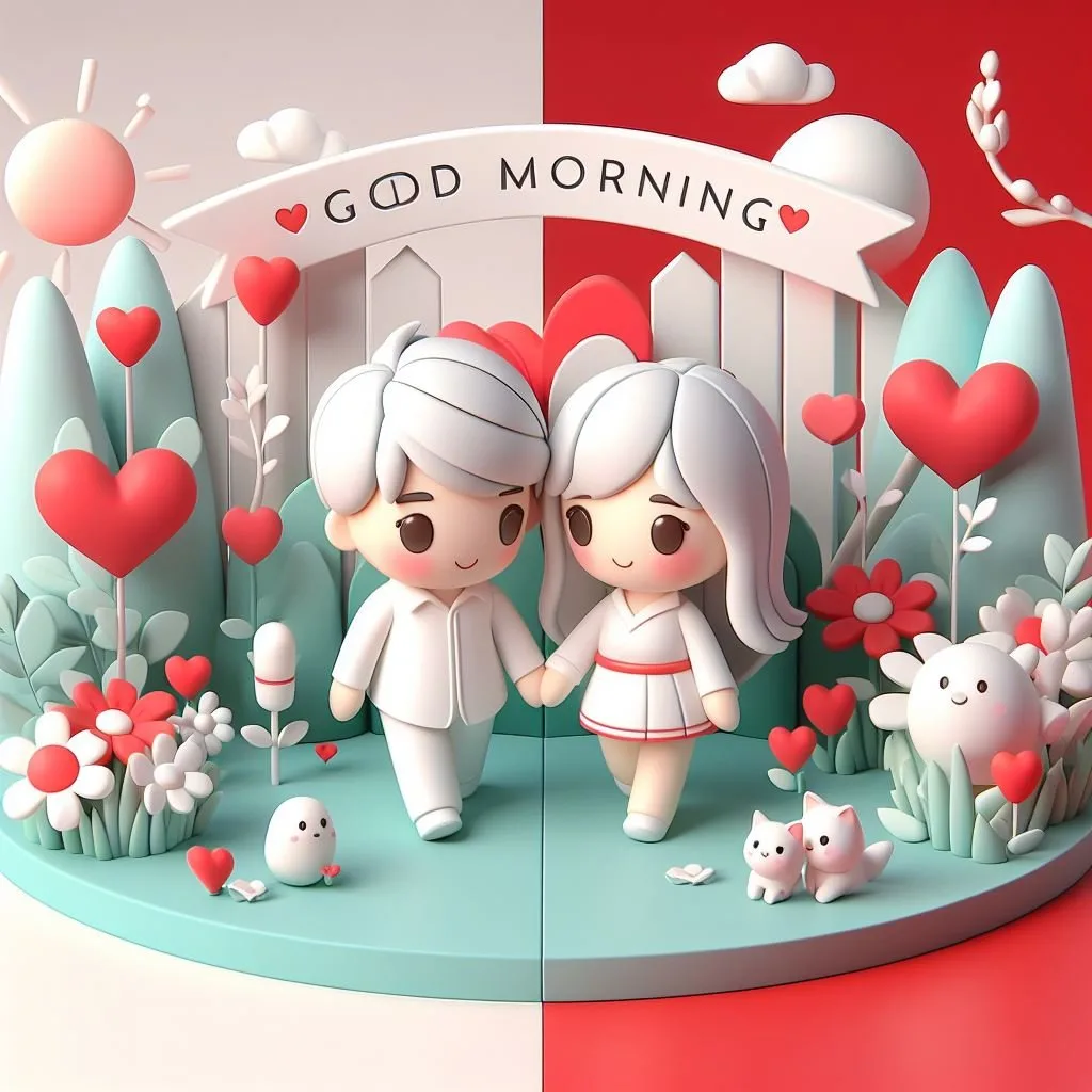 cute couple image with d soft art good morning love image ()