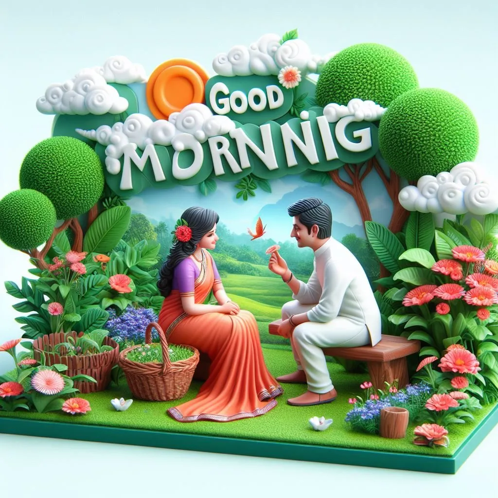 cute couple image with d soft art good morning love image ()