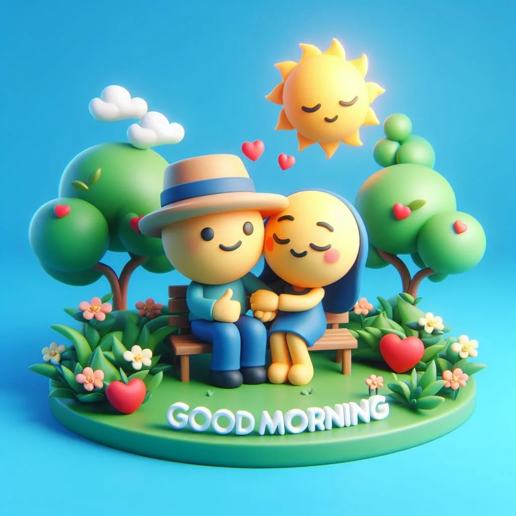 cute couple image with d soft art good morning love image ()