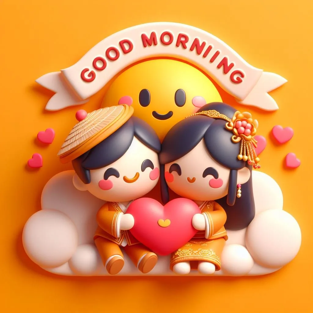 cute couple image with d soft art good morning love image ()