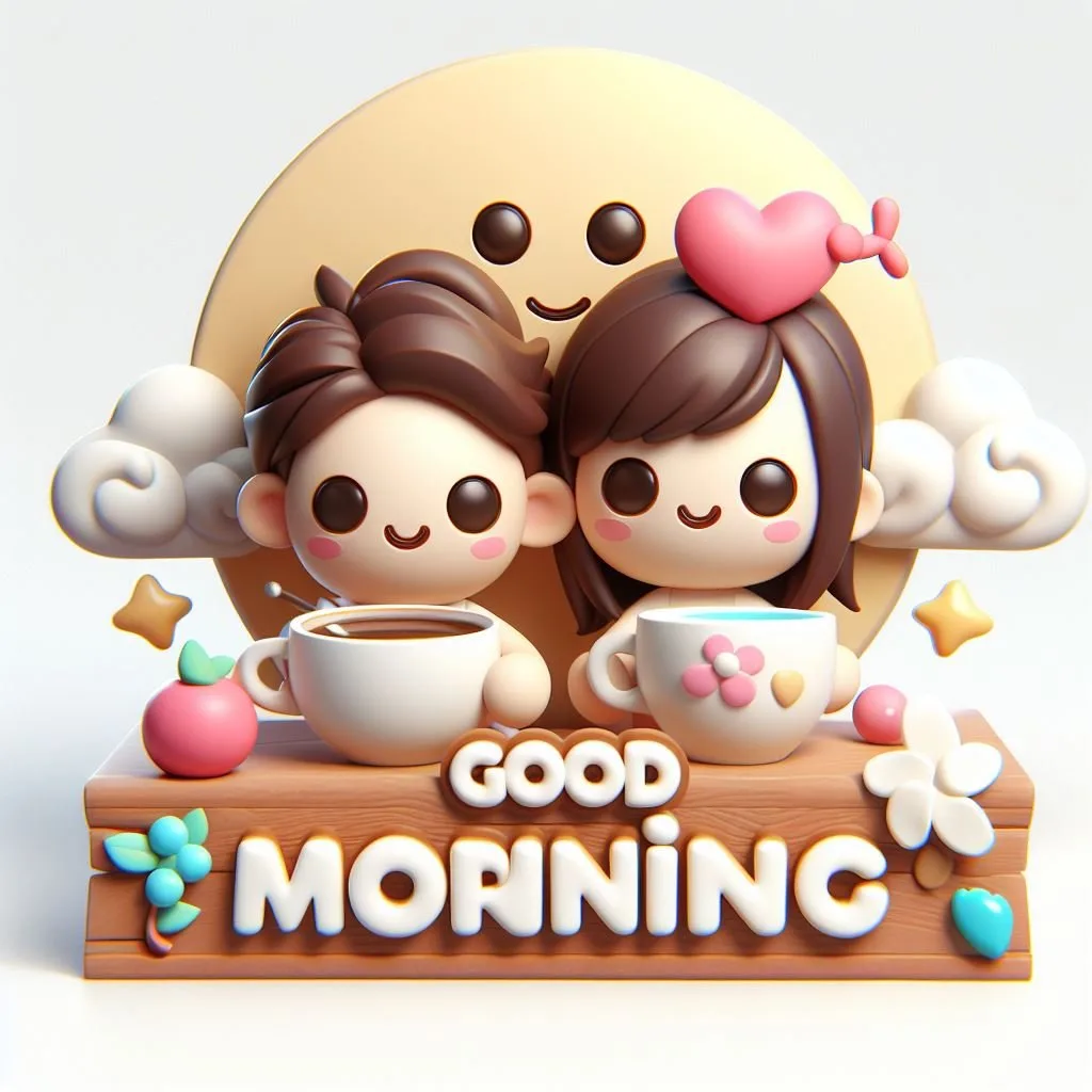 cute couple image with d soft art good morning love image ()