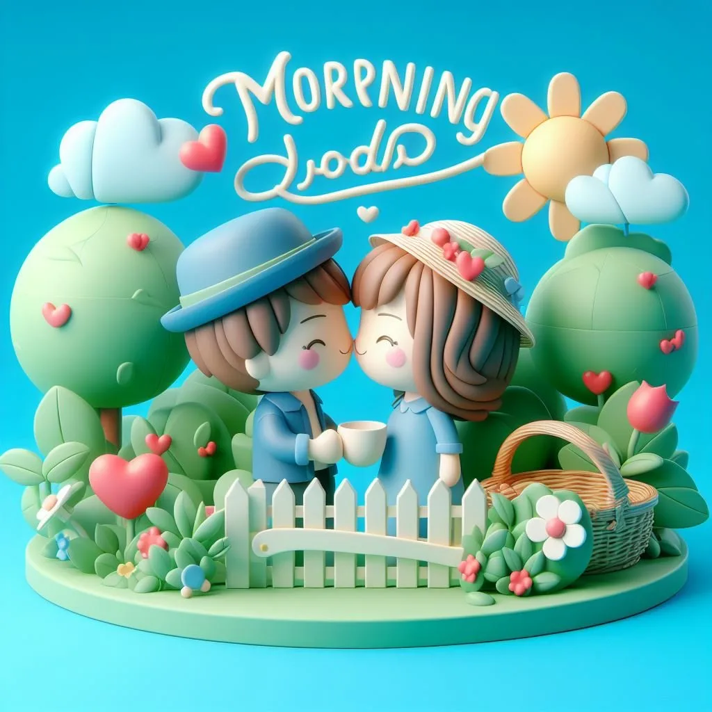 cute couple image with d soft art good morning love image ()