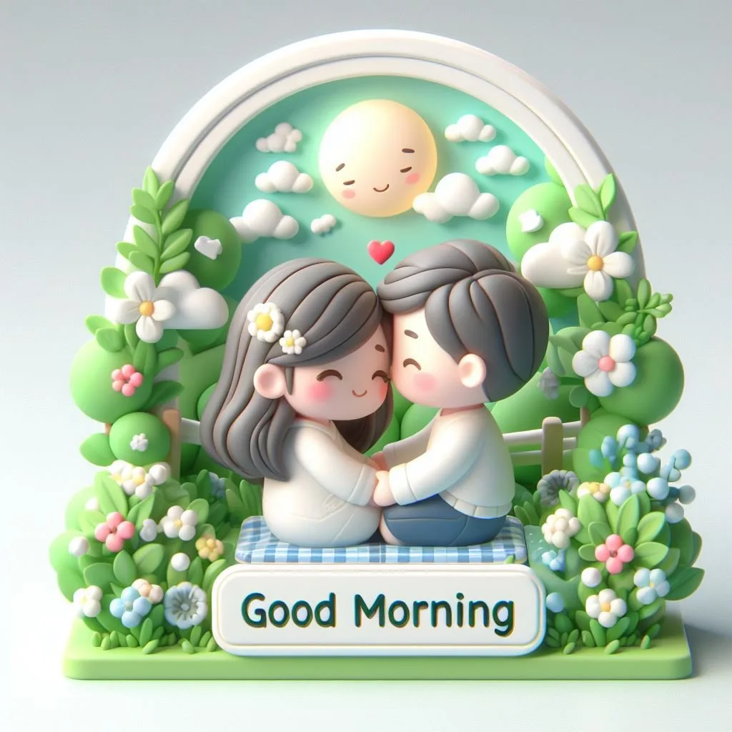 cute couple image with d soft art good morning love image ()