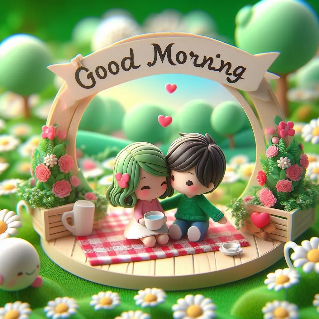 cute couple image with d soft art good morning love image ()