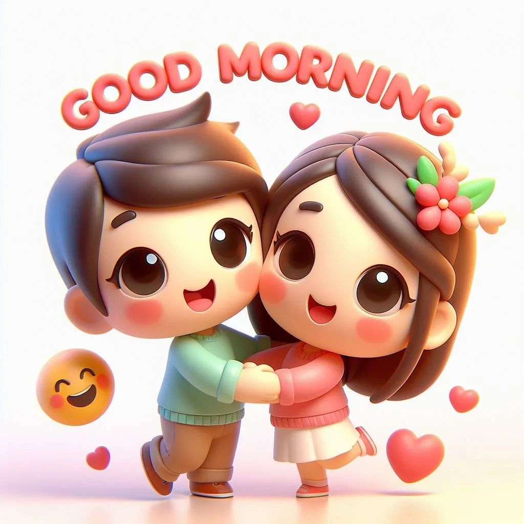 cute couple image with d soft art good morning love image ()