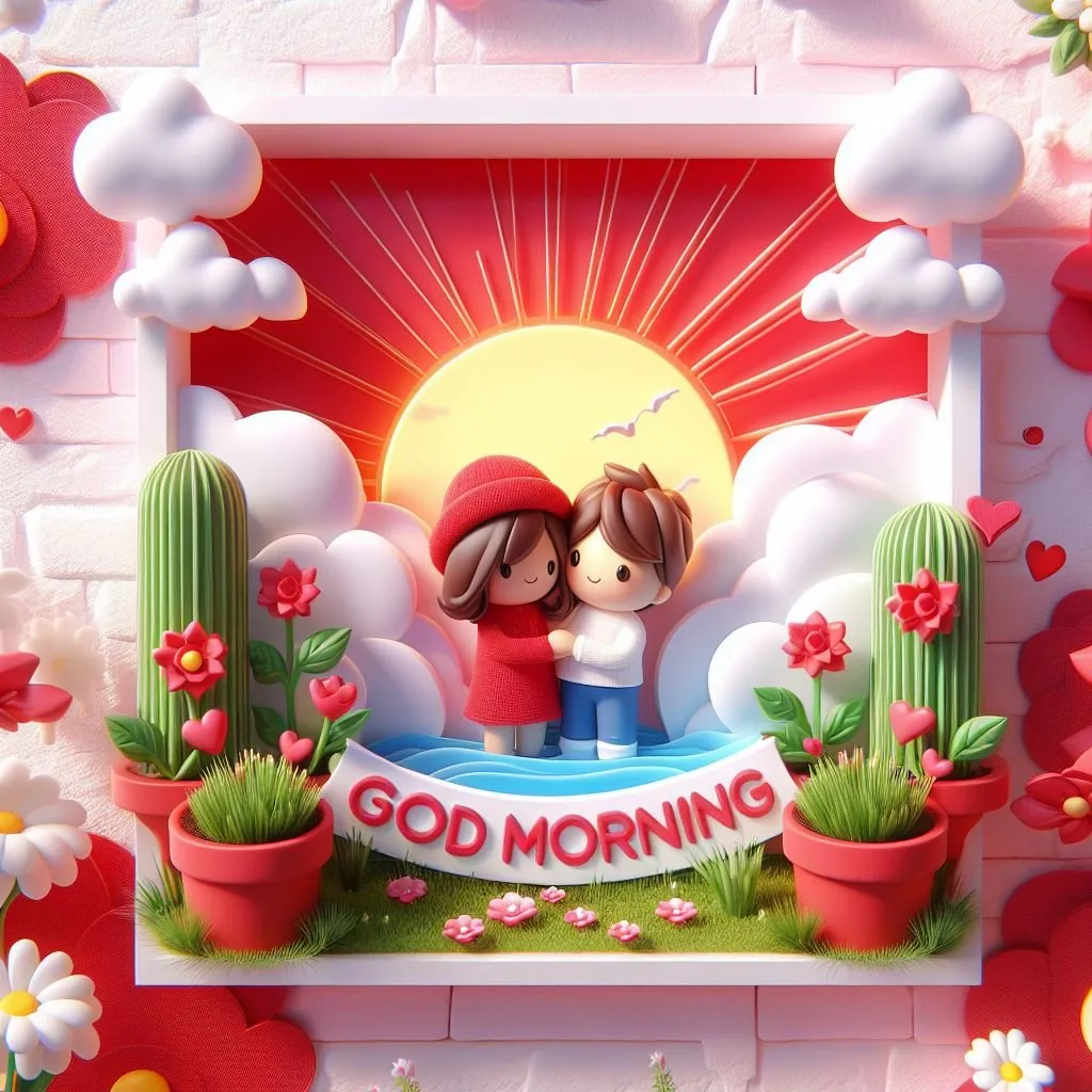 cute couple image with d soft art good morning love image ()