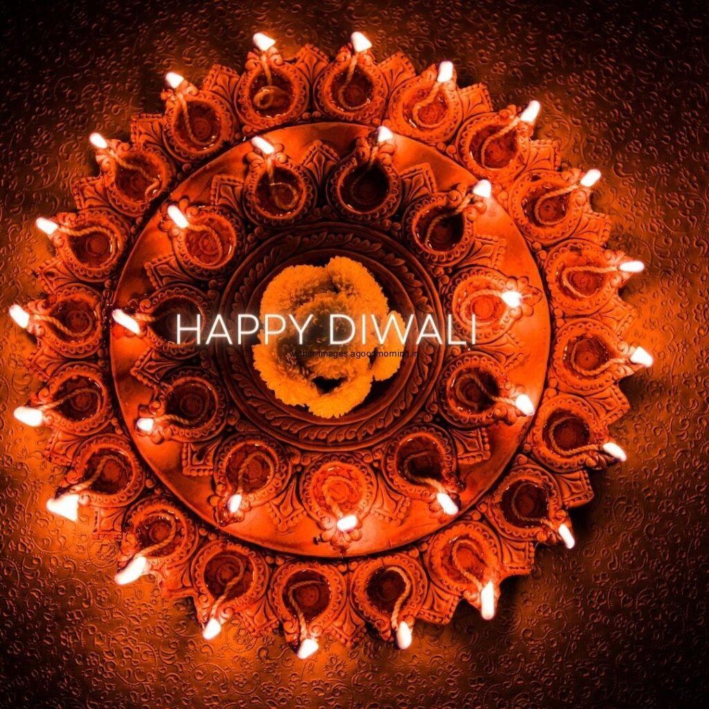 diya makes the circle with happy diwali image every diya makes lights