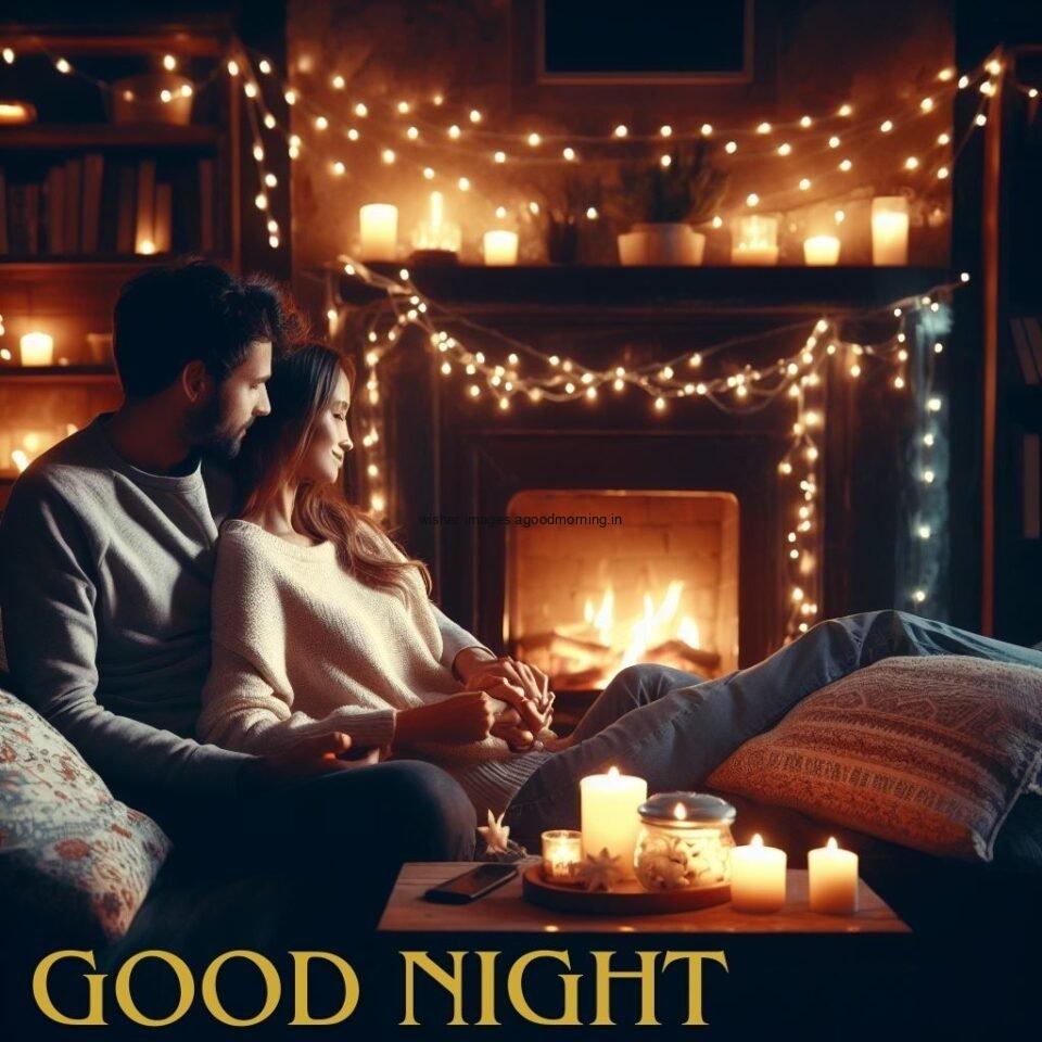 good night images couple seating home beautiful view with candle rose patel good night image love