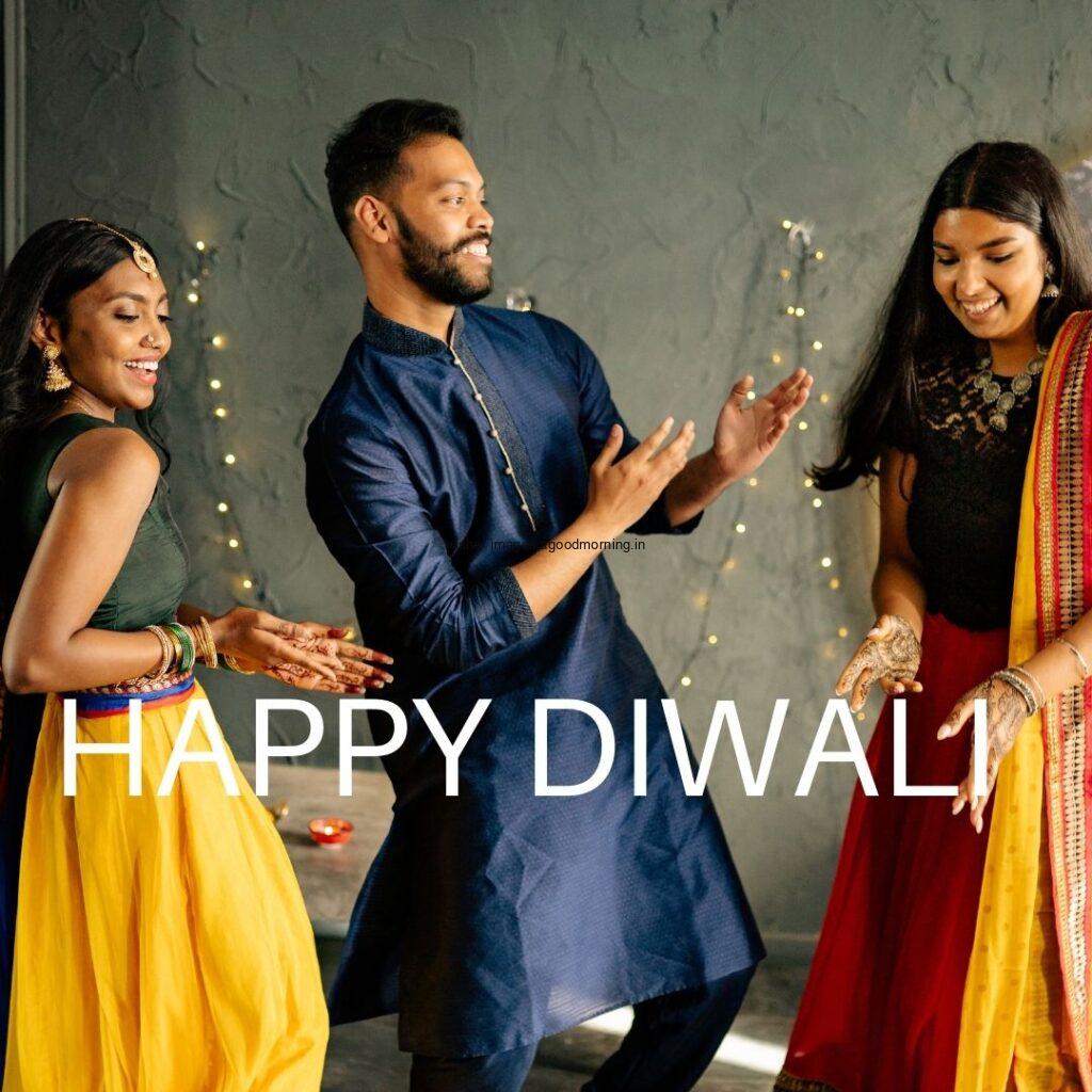 grey background diya in the plate much diya friends celebrate happy diwali image