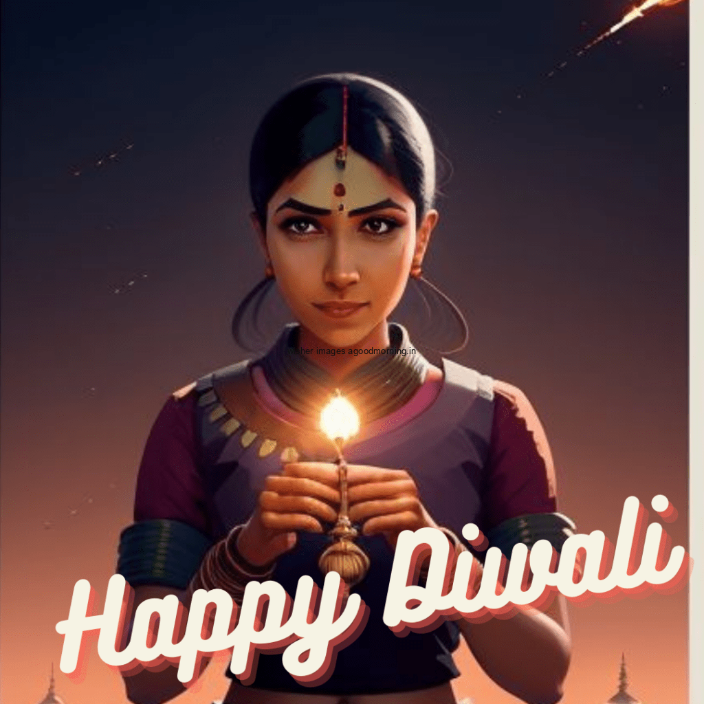 happy diwali image two cute girl celebrate the diwali hole fastivel beautiful big diya in the middle on the table beautiful background