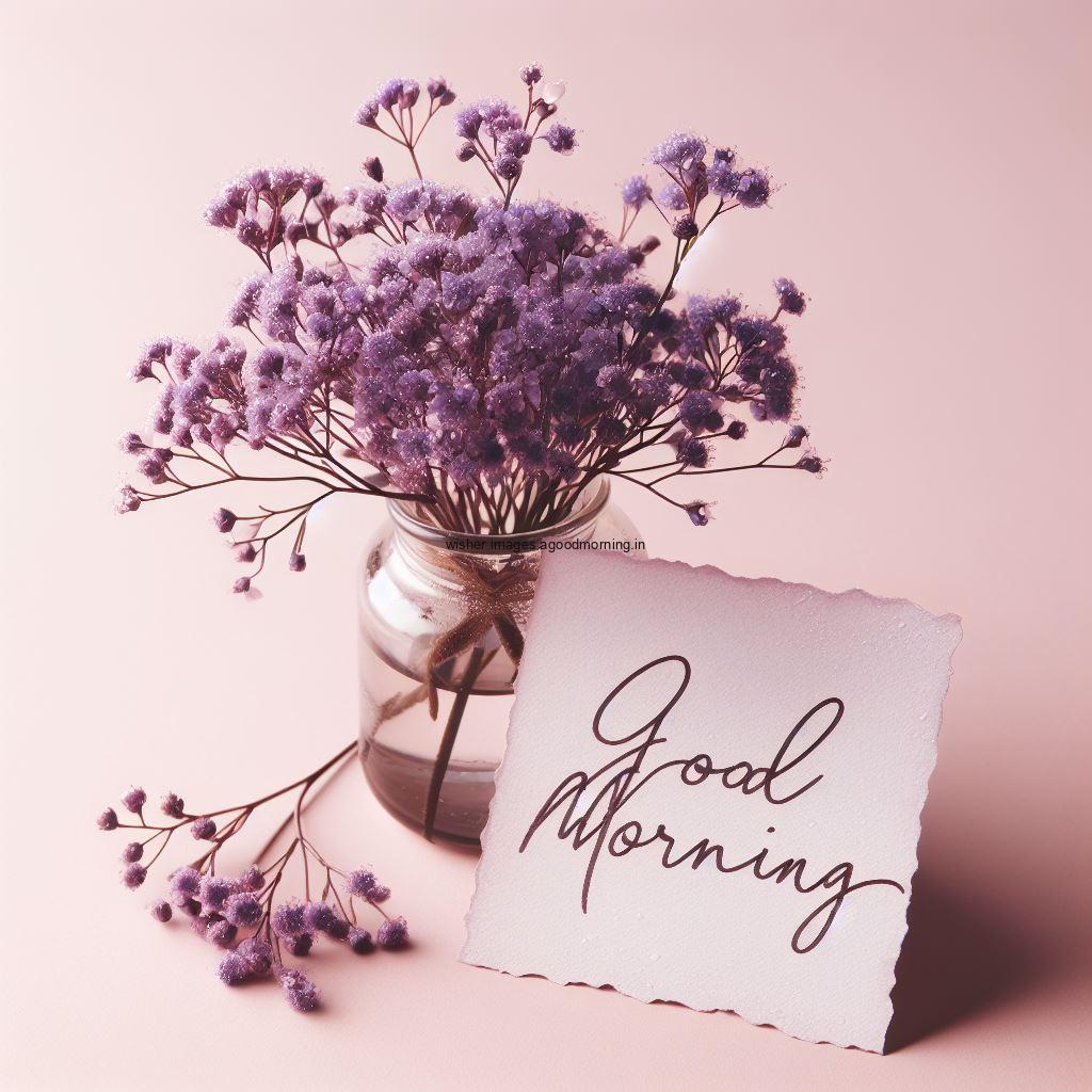 little flowers good morning image with good morning my love placed on note