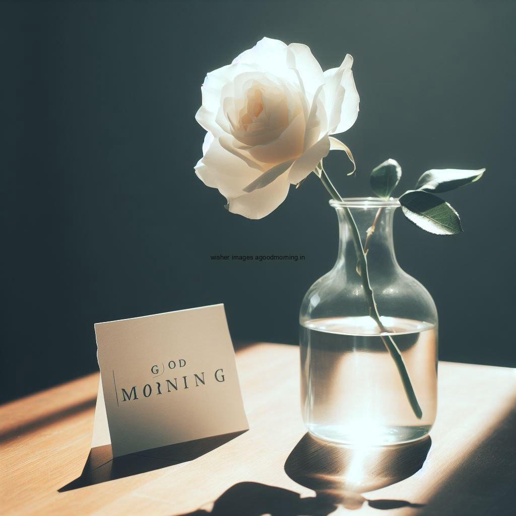 many rose in the glass jar good morning image with good morning my love on note