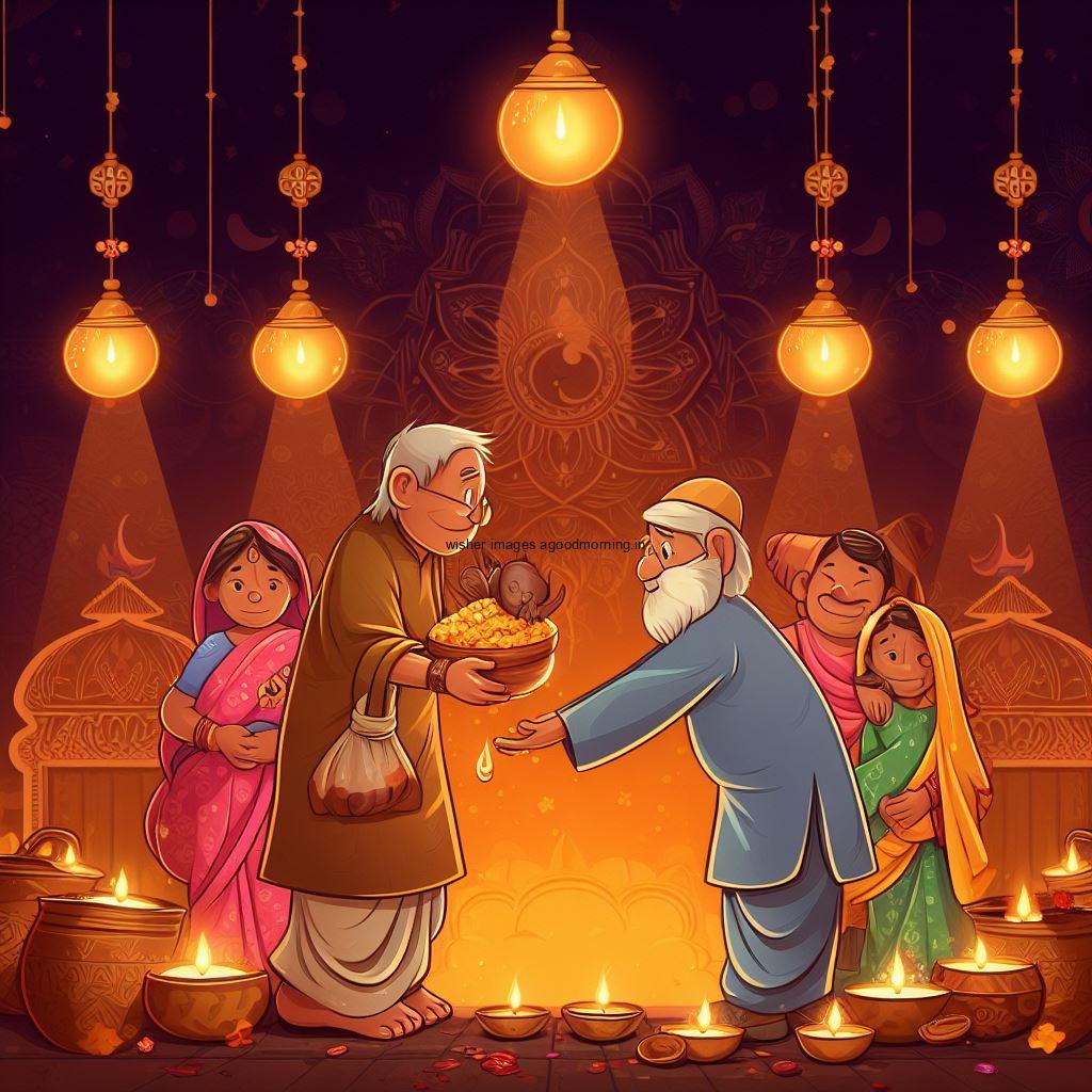 poor people celebrate the diwali with many diya happy diwali image brown background with amazing lights