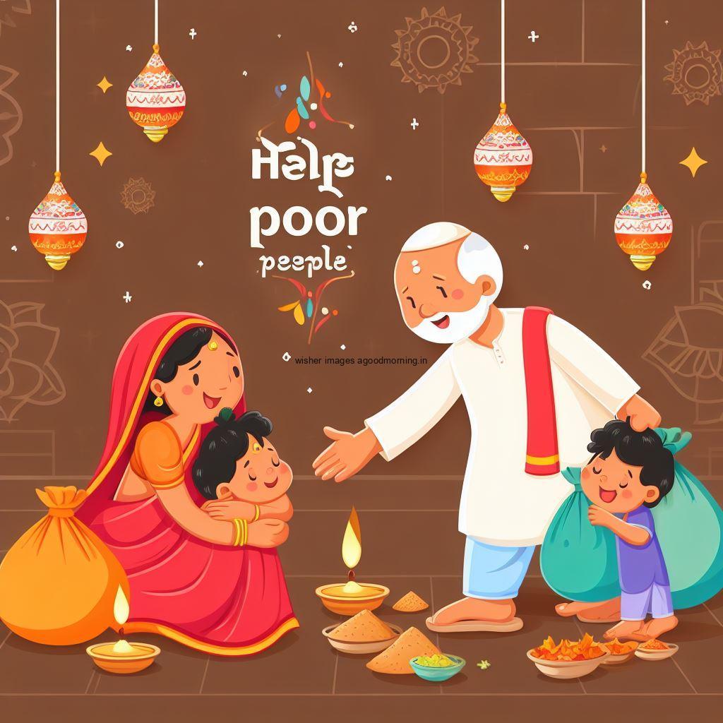 poor people celebrate the diwali with many diya happy diwali image brown background