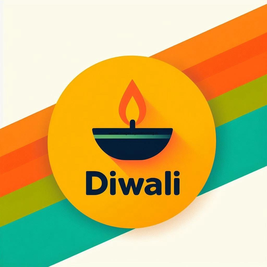 simple desgin happy diwali image with diwali placed happy diwali white red green blue line placed diya middle in the image