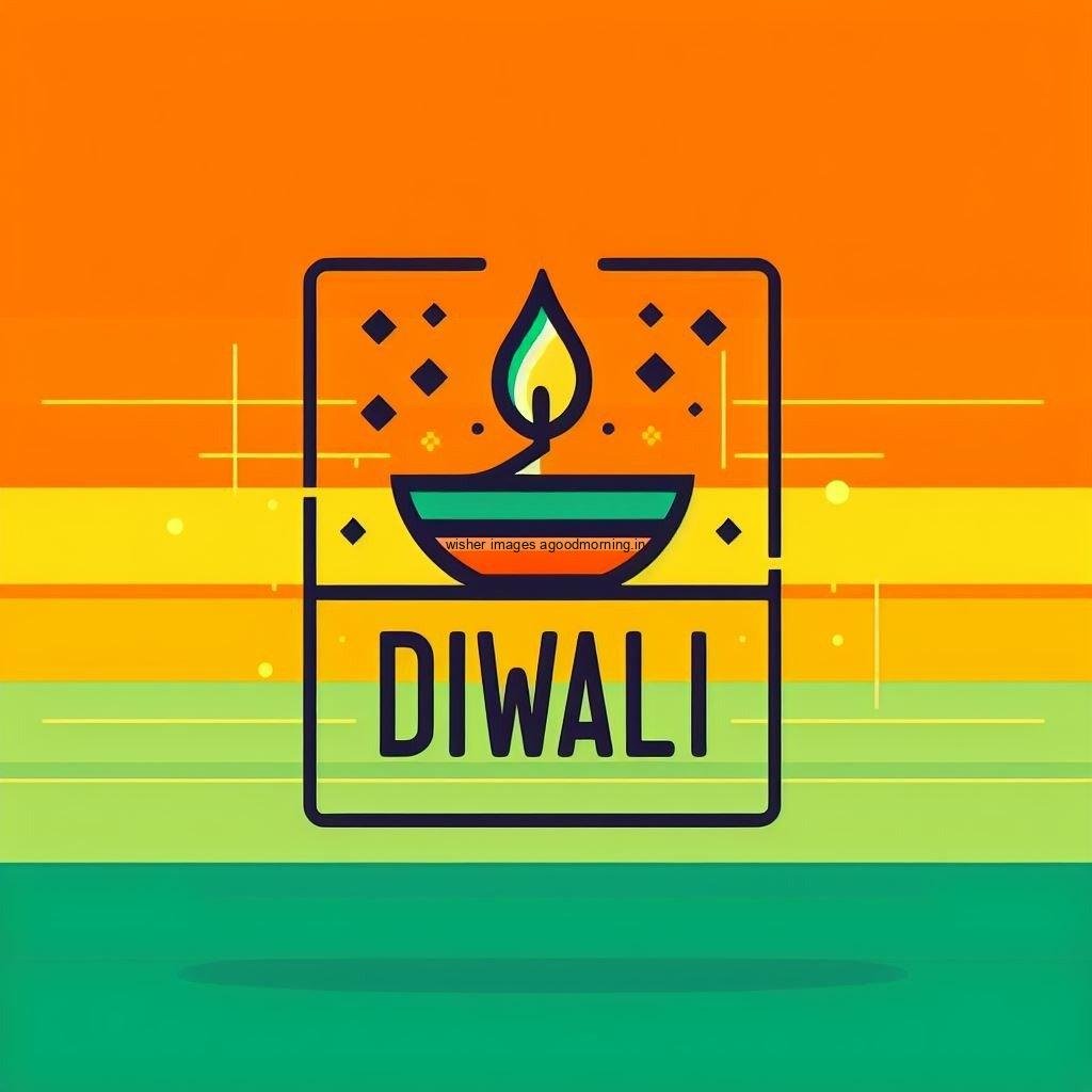 simple desgin happy diwali image with diwali placed happy diwali white sqaure red green blue line placed diya middle in the image