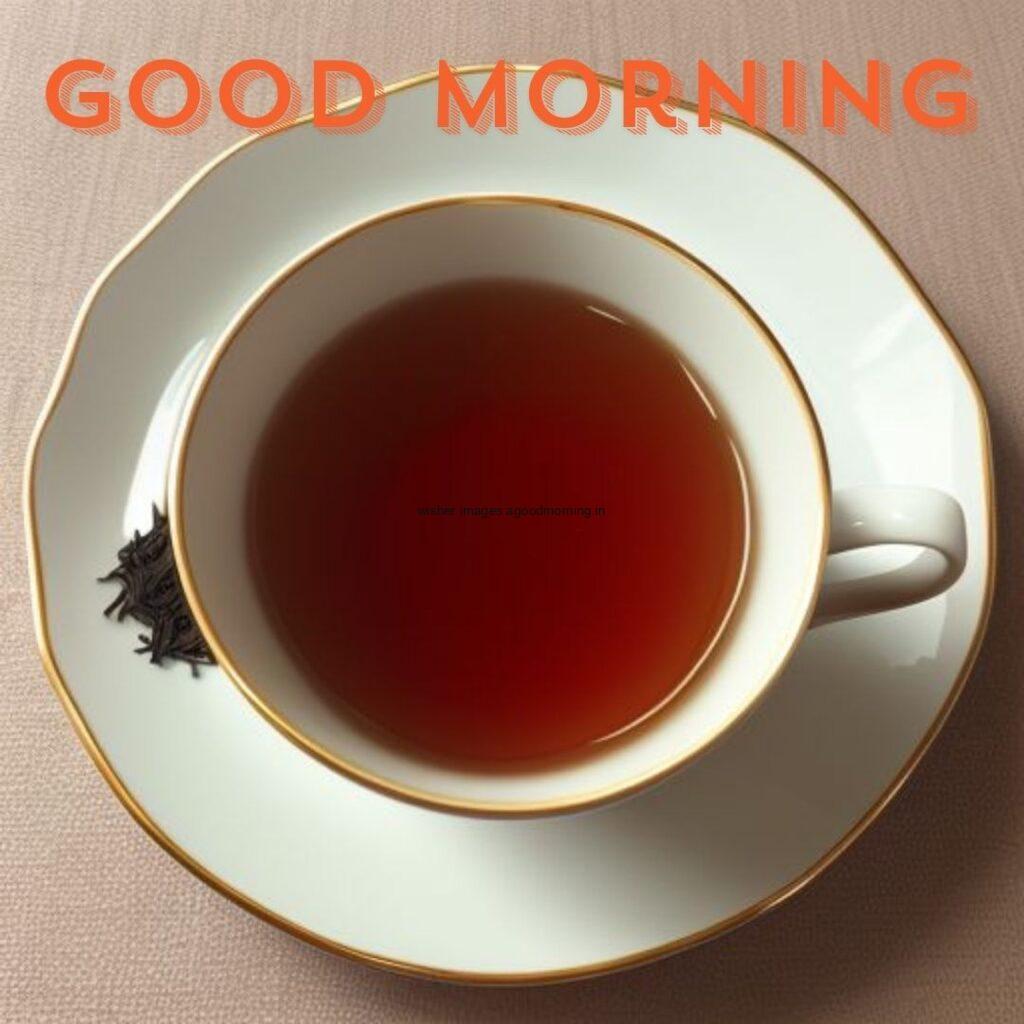 tea-red-white-cup-and-plate-good-morning-image-with-black-tea-with-brown-background-1024x1024 50+ HD Good Morning Images Free