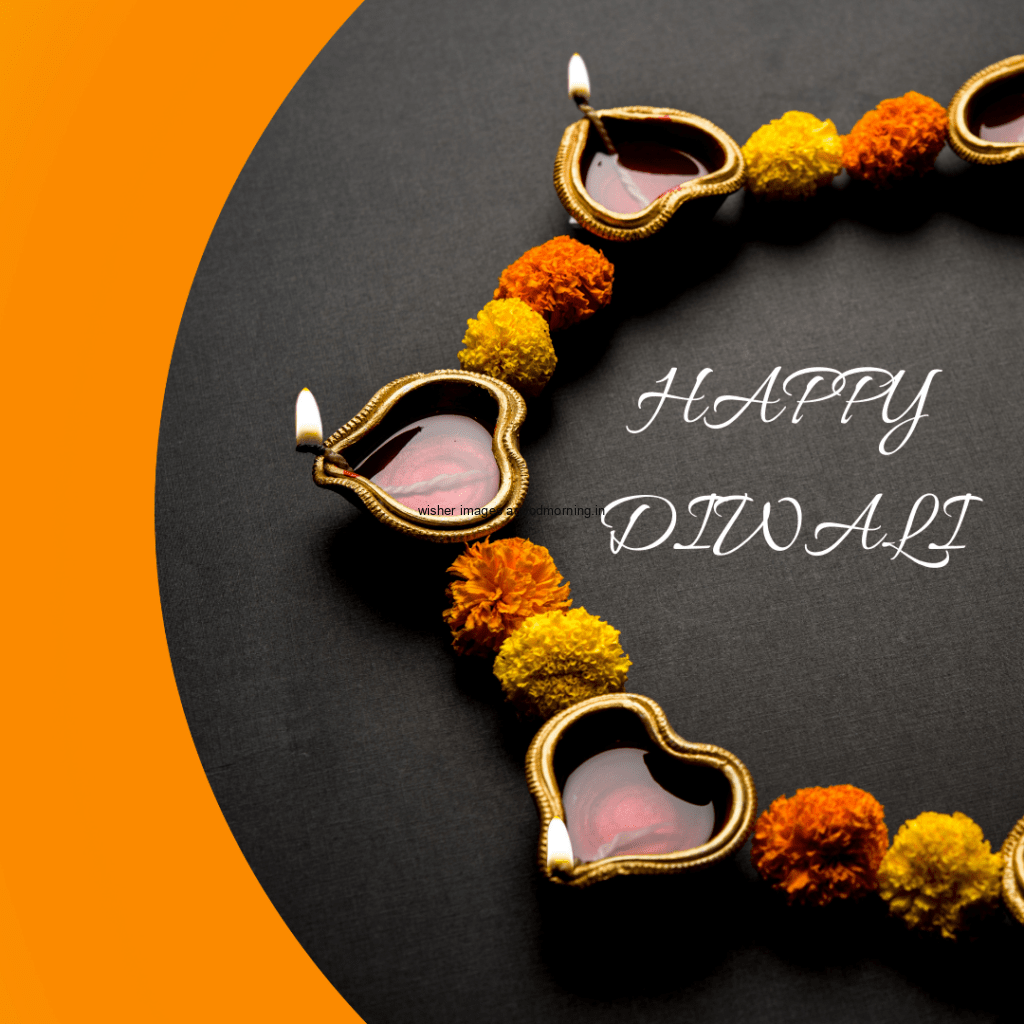 yellow with black background beautiful diya and flowers create amzing desgin happy diwali text