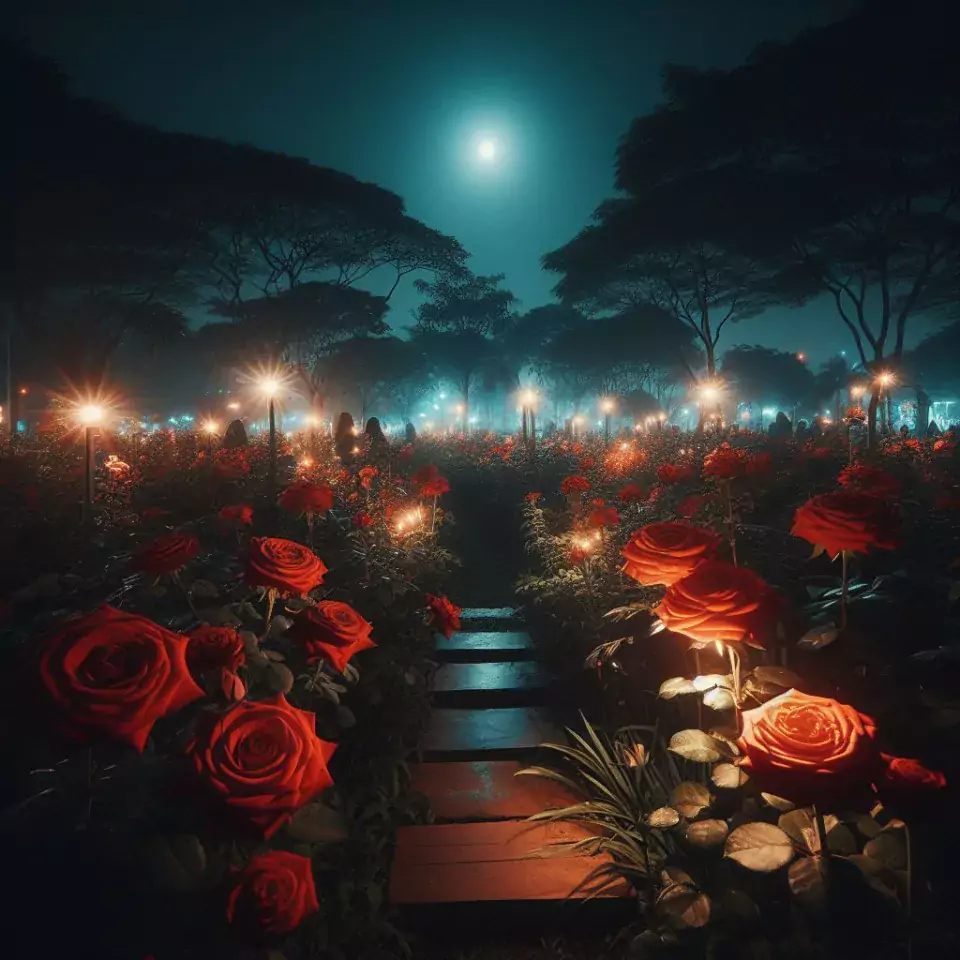 good night images rose and flowers with couple night vibes night vibes images ()