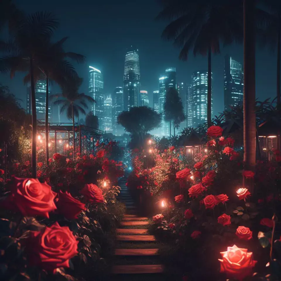 good night images rose and flowers with couple night vibes night vibes images ()