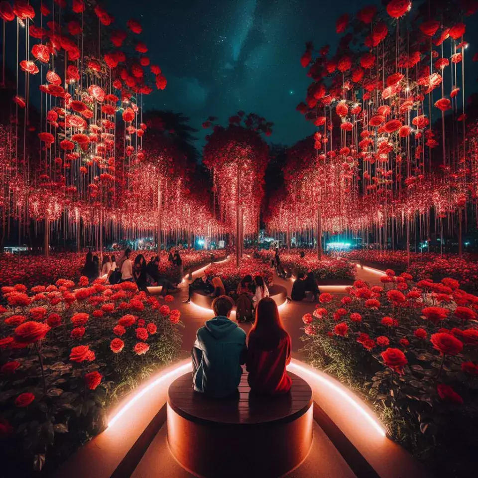 good night images rose and flowers with couple night vibes night vibes images ()