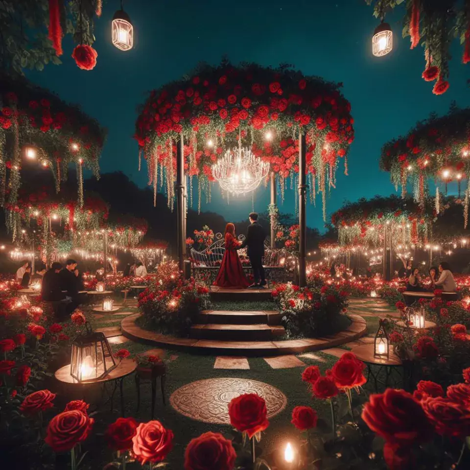 good night images rose and flowers with couple night vibes night vibes images ()