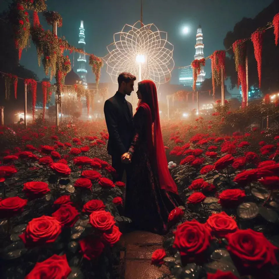 good night images rose and flowers with couple night vibes night vibes images ()