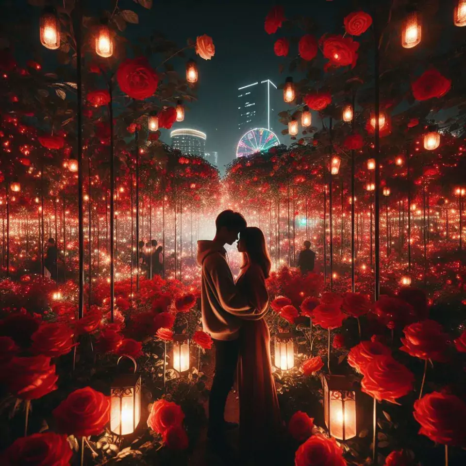 good night images rose and flowers with couple night vibes night vibes images ()