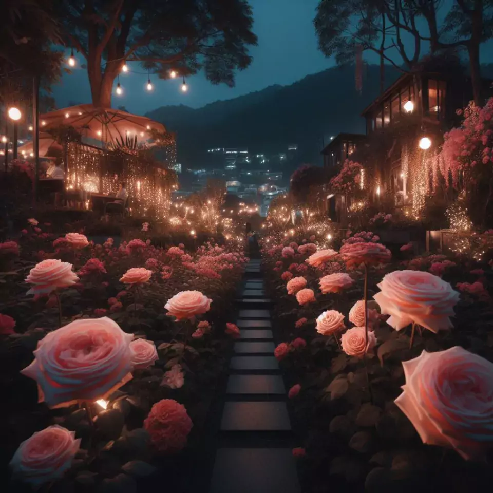 good night images rose and flowers with couple night vibes night vibes images ()