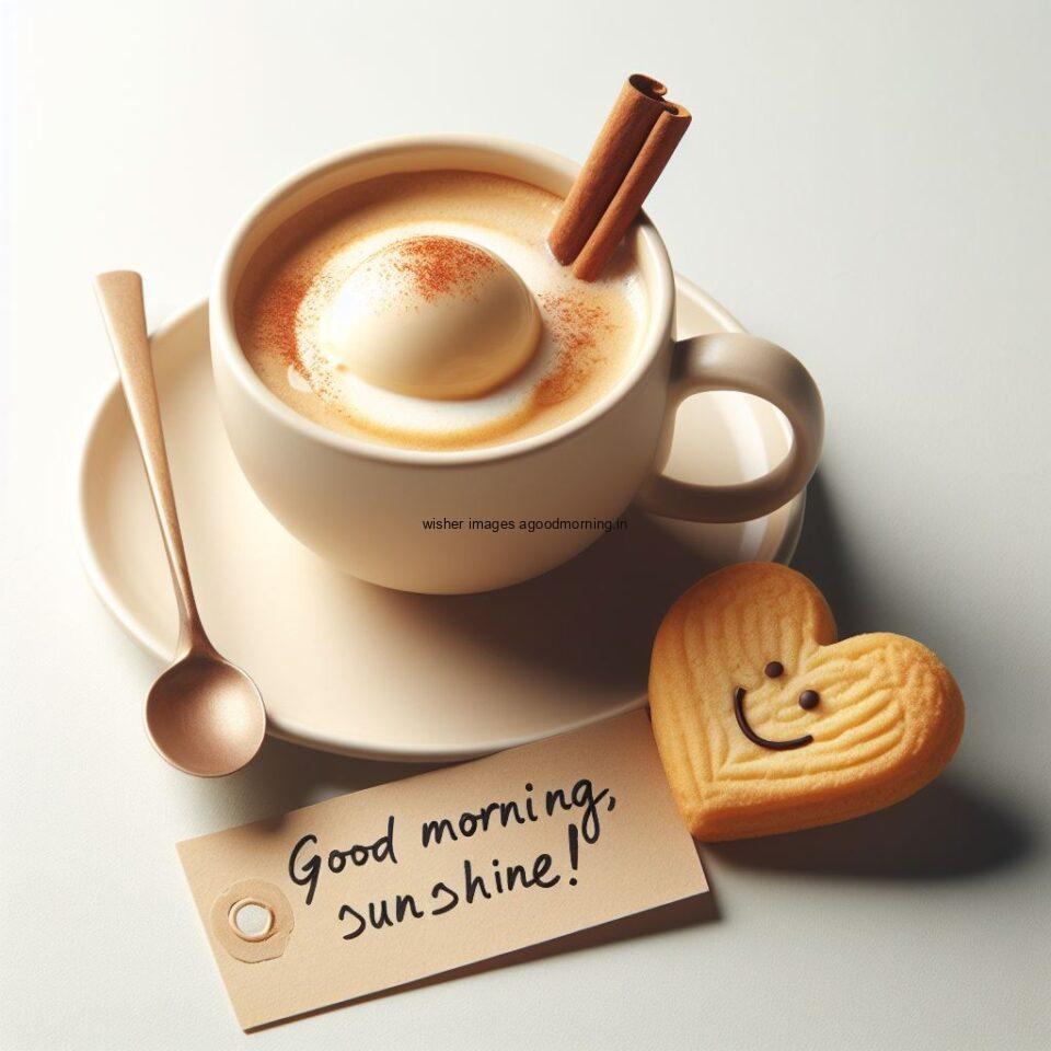 Good morning coffee images good morning my love images with cup coffee with white background heart shap cookie