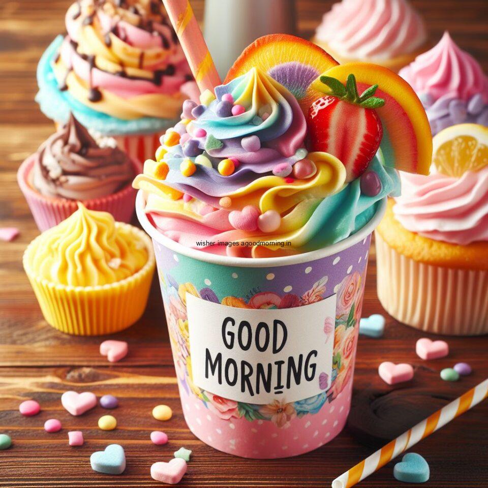 Good morning coffee images good morning my love images with cup coffee with white background heart shap cookie colourful coffee