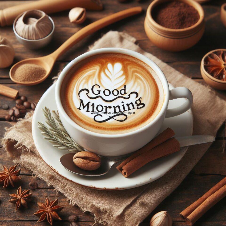 Good morning coffee images good morning my love images with cup coffee with white background heart shap cookie white cup