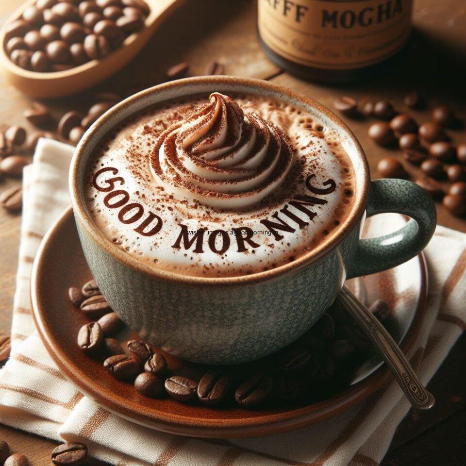 Good morning coffee images good morning my love images with cup coffee with white background heart shap cookie white cup coffee brown cream