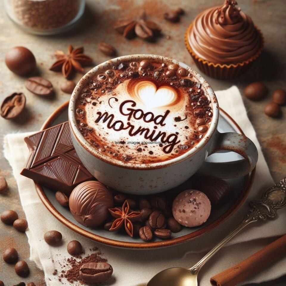 Good morning coffee images good morning my love images with cup coffee with white background heart shap cookie white cup coffee brown flog