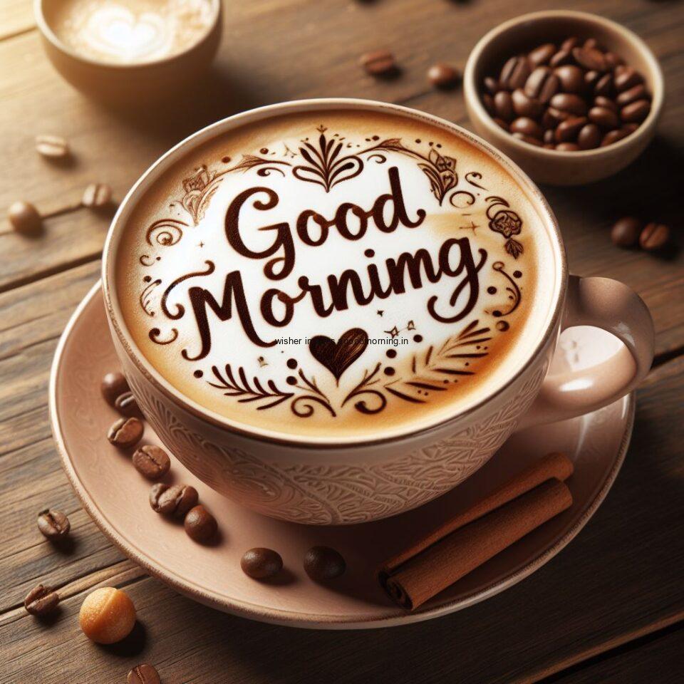 Good morning coffee images good morning my love images with cup coffee with white background heart shap cookie white cup coffee brown heart