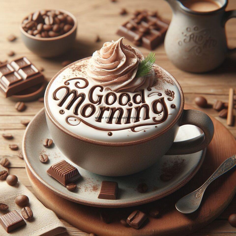 Good morning coffee images good morning my love images with cup coffee with white background heart shap cookie white cup coffee cream