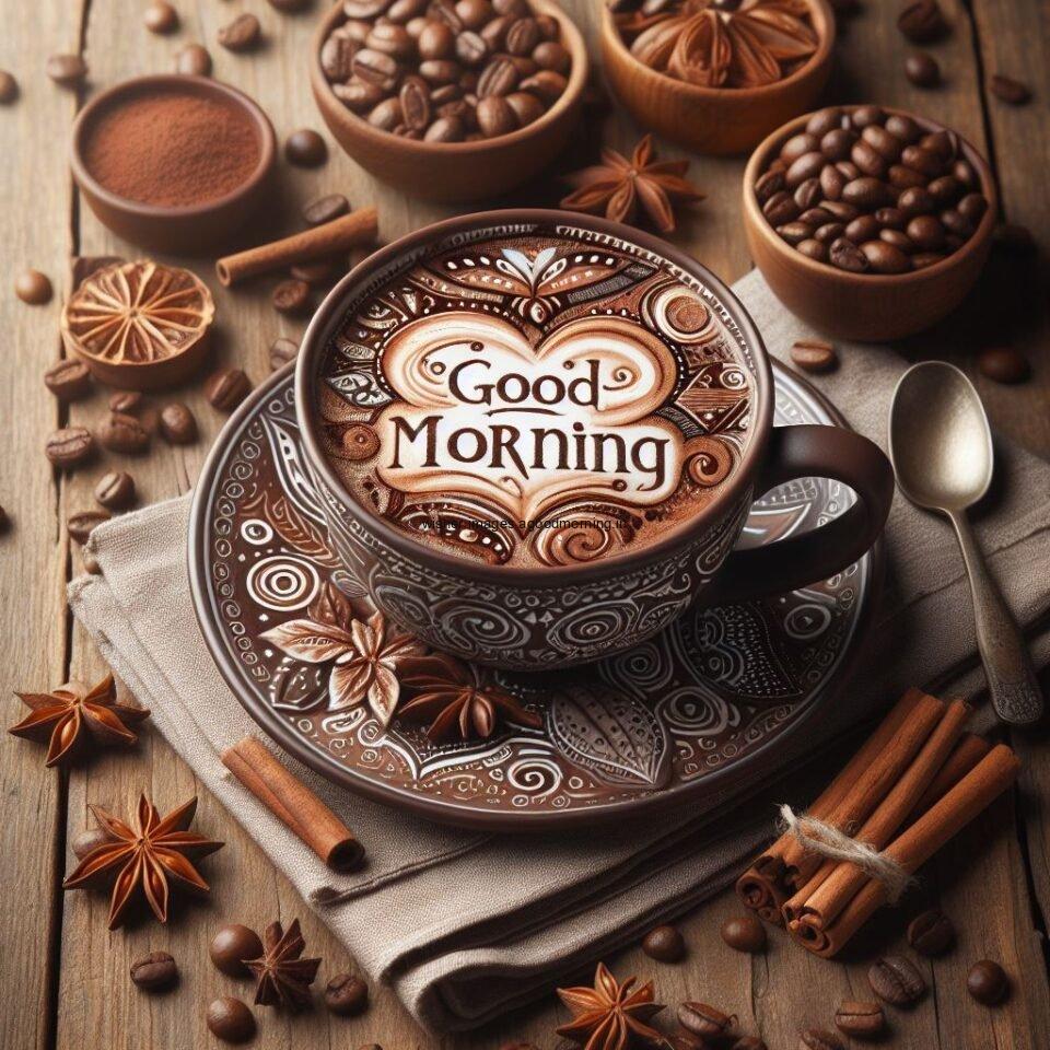 Good morning coffee images good morning my love images with cup coffee with white background heart shap cookie white cup coffee good morning