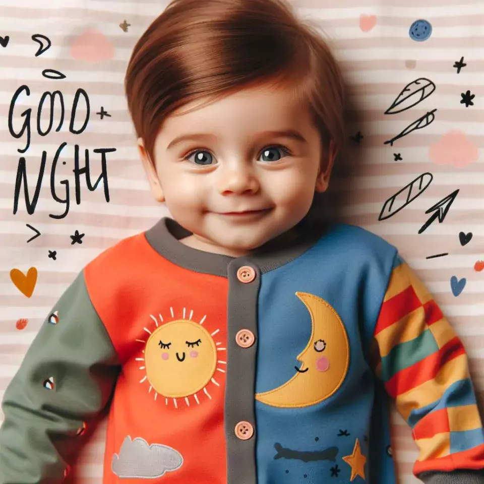 Good-night-images-quotes-with-colourful-dress-baby-girl-is-smling-good-vibes-960x960 60+ Good Night Images Quotes Free Download