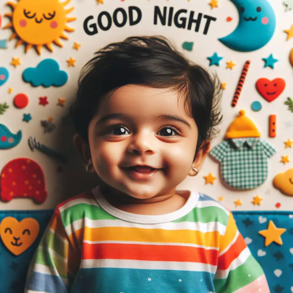 Good-night-images-quotes-with-dress-baby-girl-is-smling-good-vibes-960x960 60+ Good Night Images Quotes Free Download