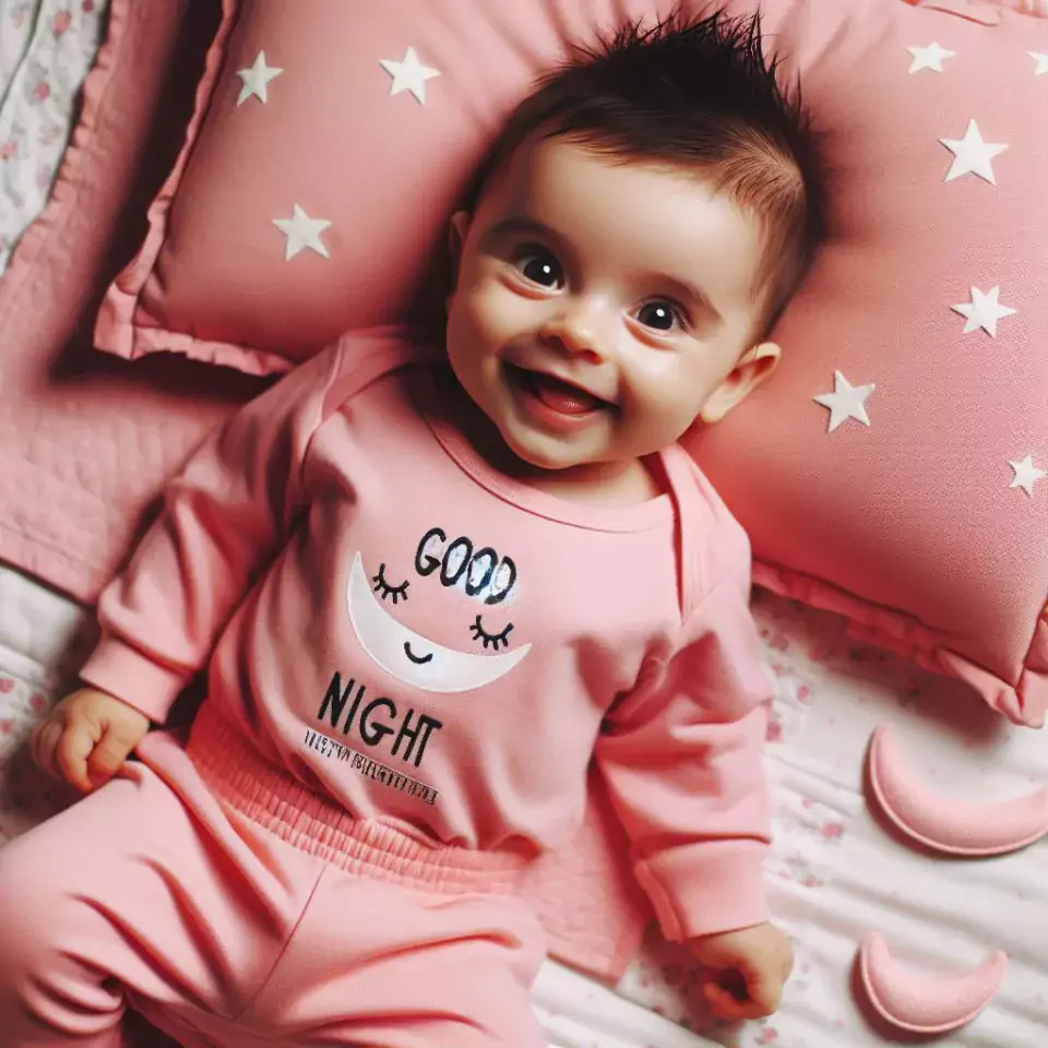 Good night images quotes with pink dress baby girl is smling good vibes hairs