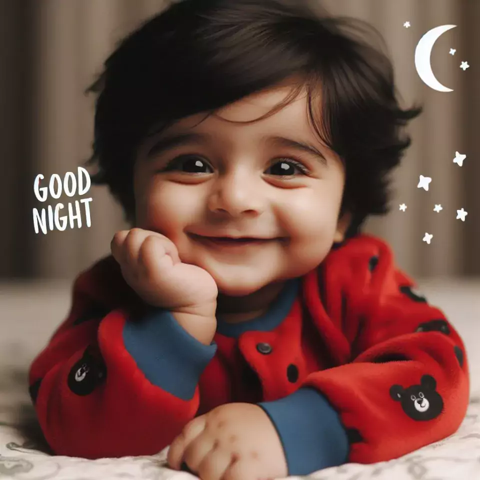 Good-night-images-quotes-with-red-dress-baby-girl-960x960 60+ Good Night Images Quotes Free Download