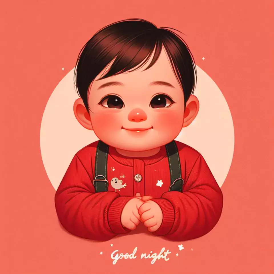 Good-night-images-quotes-with-red-dress-baby-girl-is-smling-960x960 60+ Good Night Images Quotes Free Download