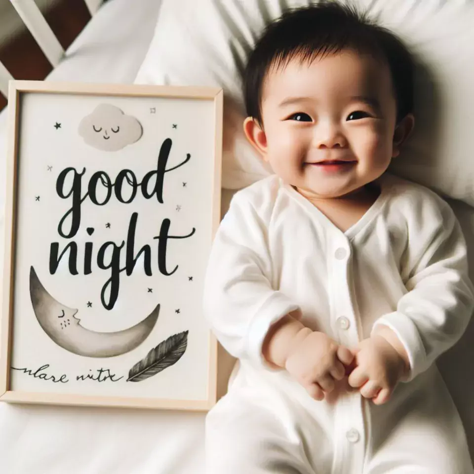 Good-night-images-quotes-with-white-dress-baby-girl-960x960 60+ Good Night Images Quotes Free Download