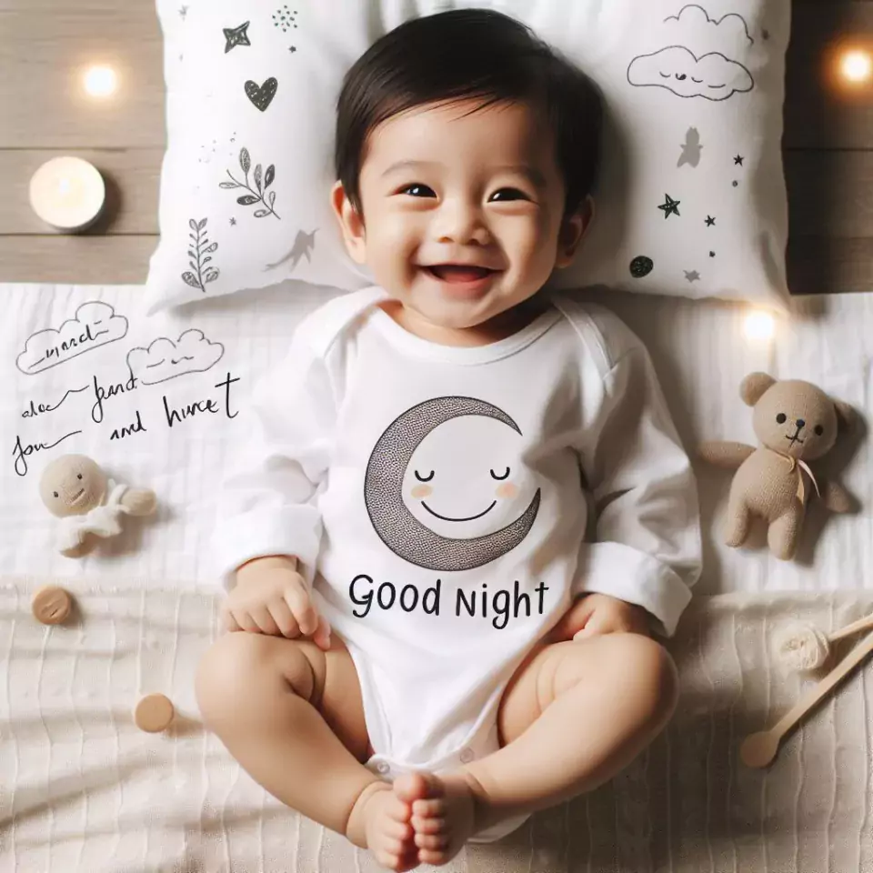 Good-night-images-quotes-with-white-dress-baby-girl-is-smling-960x960 60+ Good Night Images Quotes Free Download