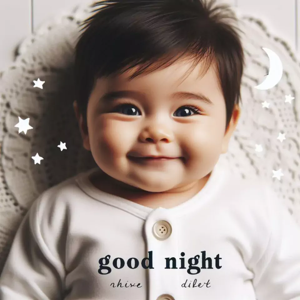 Good-night-images-quotes-with-white-dress-baby-girl-is-smling-good-vibes-big-eyes-960x960 60+ Good Night Images Quotes Free Download