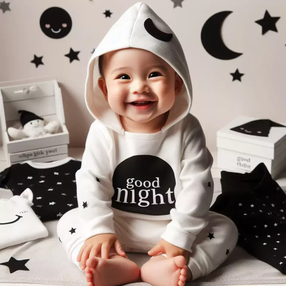 Good-night-images-quotes-with-white-dress-baby-girl-is-smling-good-vibes-with-hoddy-960x960 60+ Good Night Images Quotes Free Download