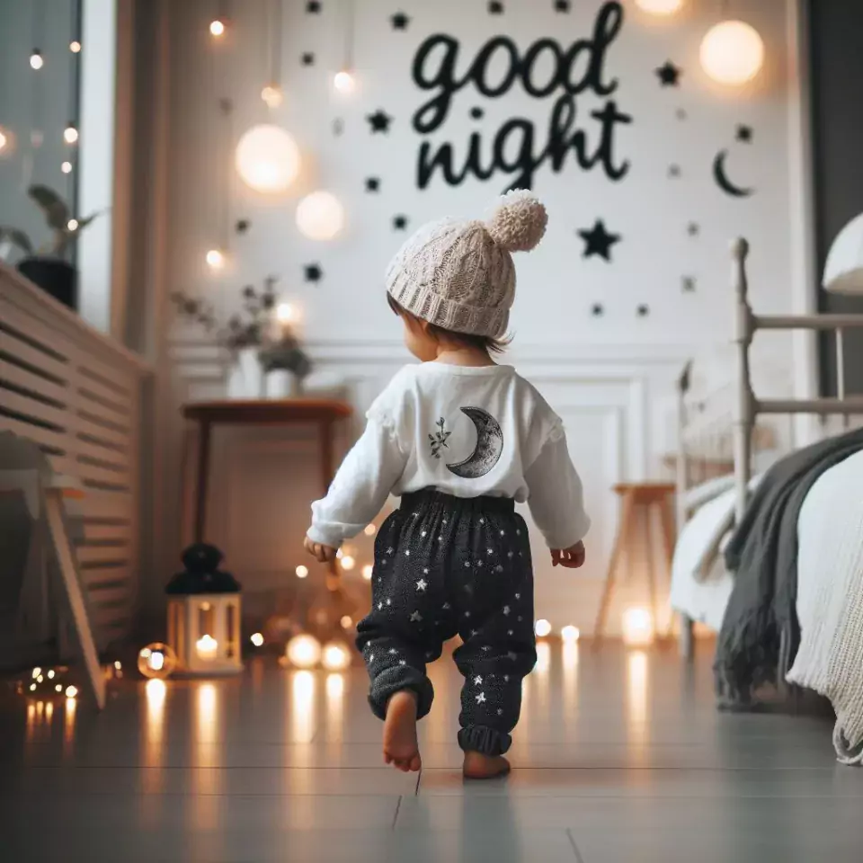 Good-night-images-quotes-with-white-dress-baby-girl-is-smling-walking-960x960 60+ Good Night Images Quotes Free Download