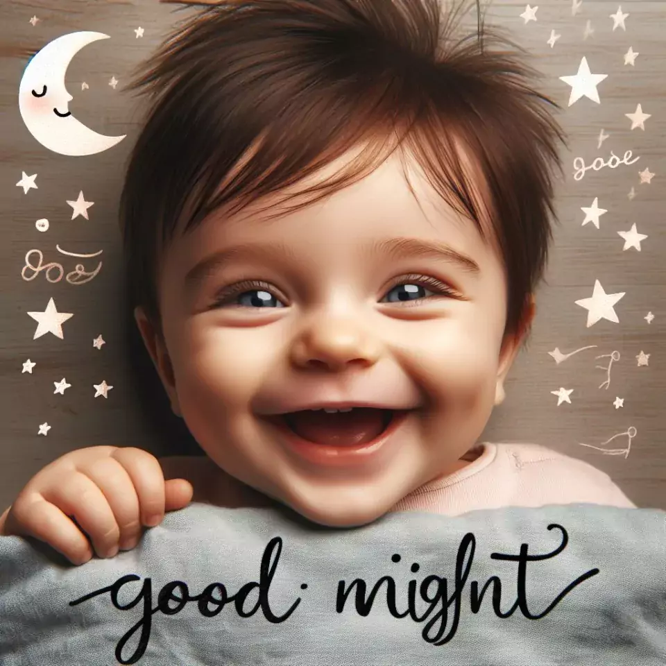 Good-night-images-quotes-with-white-dress-baby-smling-good-vibes-960x960 60+ Good Night Images Quotes Free Download