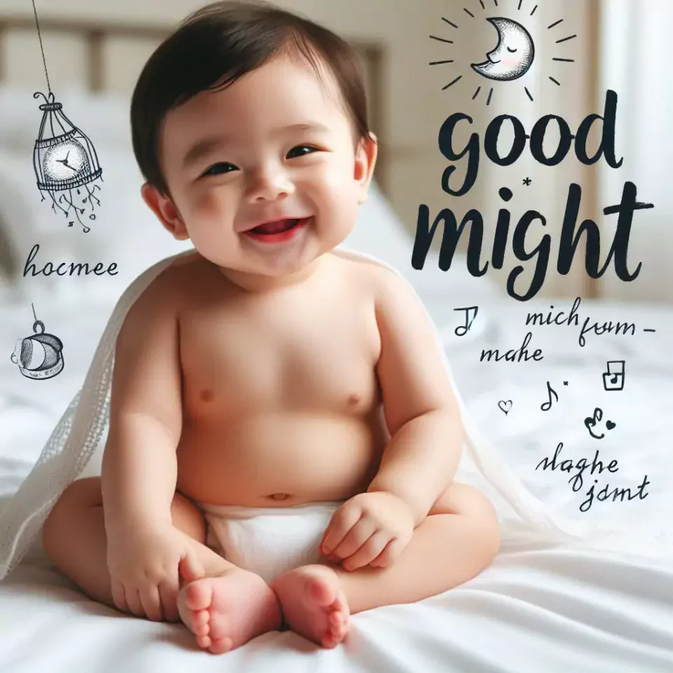 Good night images quotes without white dress baby is smling good vibes