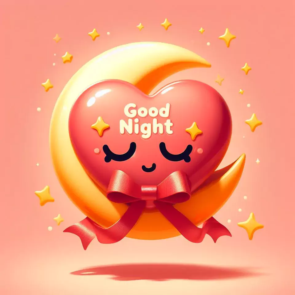 Good night images with emoji pink background with cloud